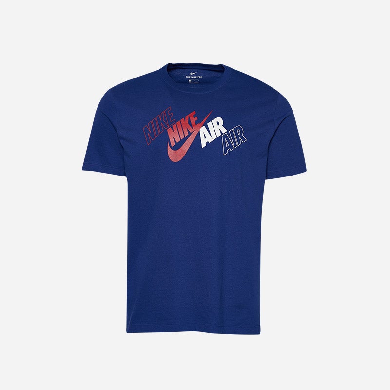 Shop the Men's Nike Stagger Tilt T-shirt in blue/red. 