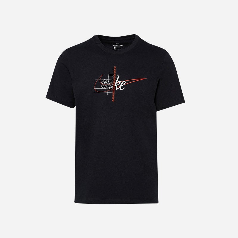 Shop the Men's Nike Story Of The Swoosh T-Shirt in black.