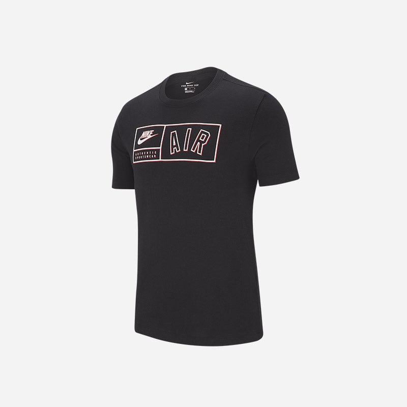 Shop the Men's Nike Air Jock Tag T-shirt in black/white/red. 