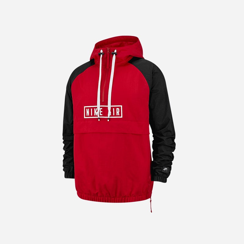 Shop the Men's Nike Air Woven Half-Zip Jacket in University Red/Black.