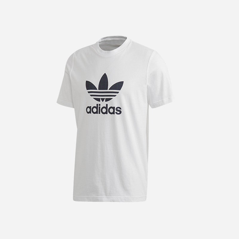 Shop the Men's adidas Originals Tartan Tongue T-Shirt in white/plaid.