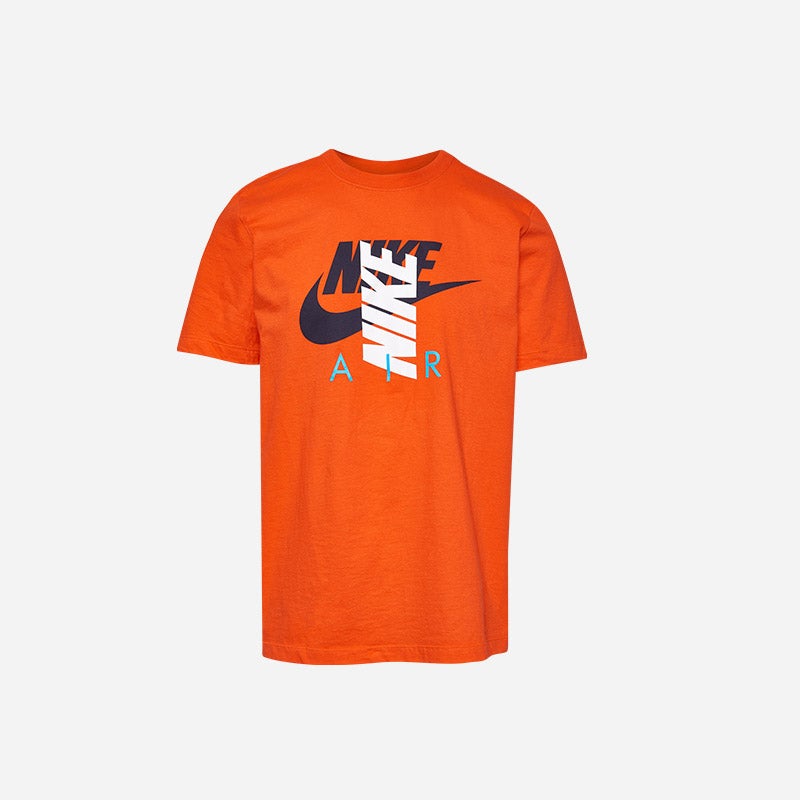 Shop the Men's Nike City Brights Air T-Shirt in Team Orange/Navy/White.