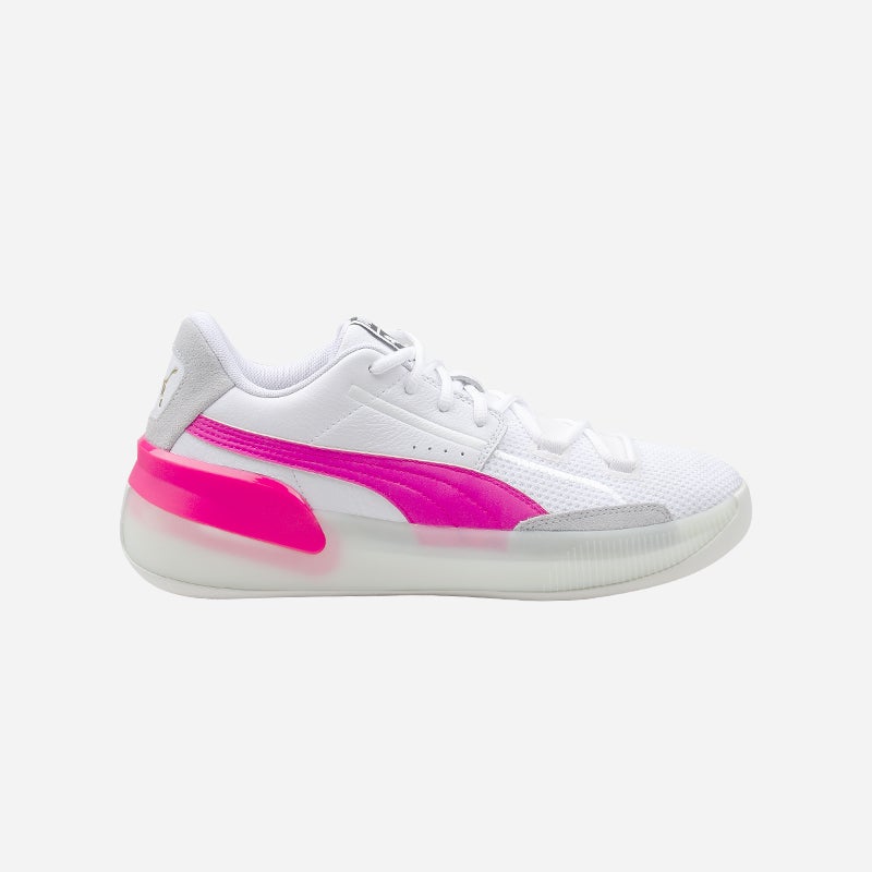 Shop the Men's PUMA Clyde Hardwood in White/Pink