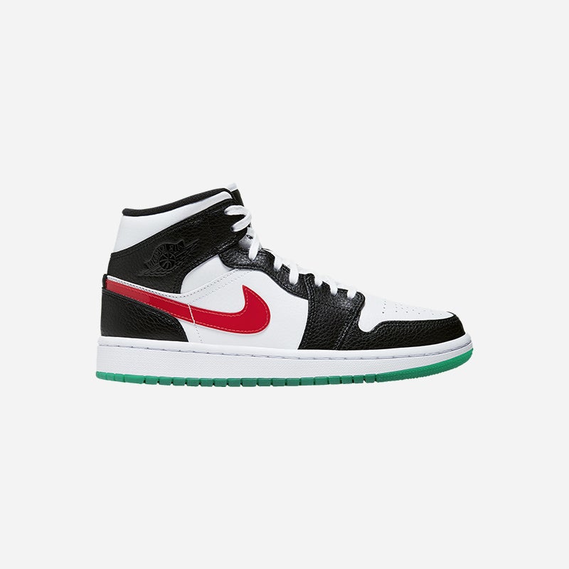 Shop the Women's Jordan AJ 1 Mid in Black/University Red/White