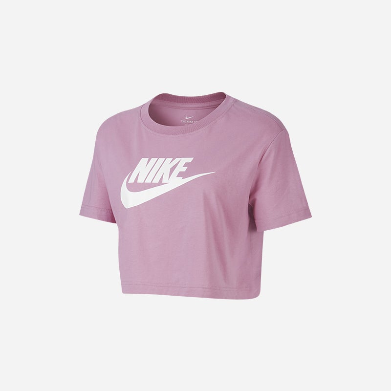 Shop the Women's Nike Essential Crop T-Shirt in Magic Flamingo/White