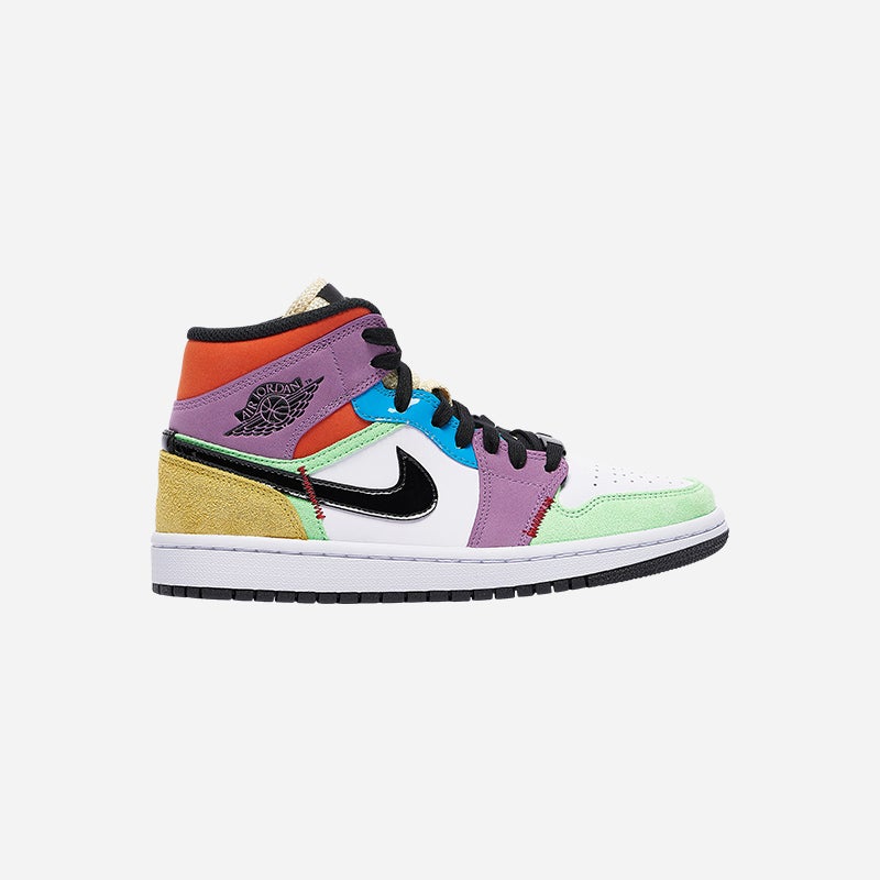 Shop the Women's Jordan AJ 1 Mid SE in White/Black/Light Bulb