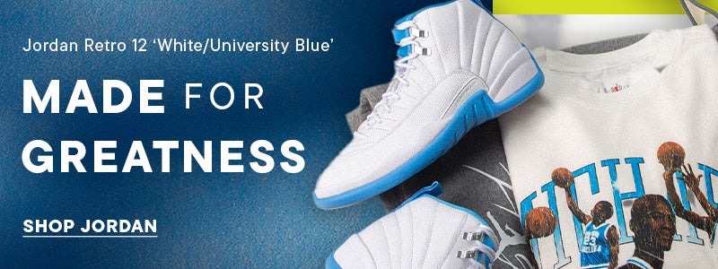 Jordan Retro 12 ‘White/University Blue’. Shop Now