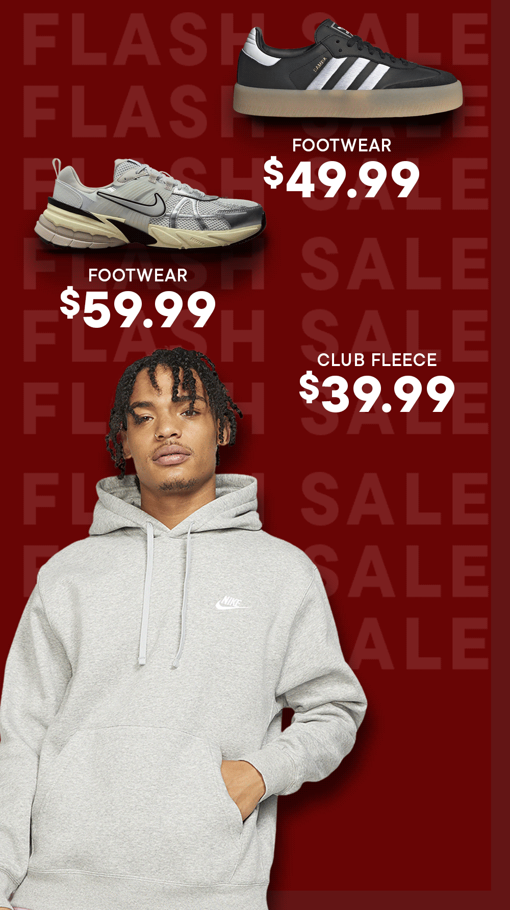 Fall Flashsale - Shop Club Fleece @ $39.99 and Footwear @ $49.99 & $59.99