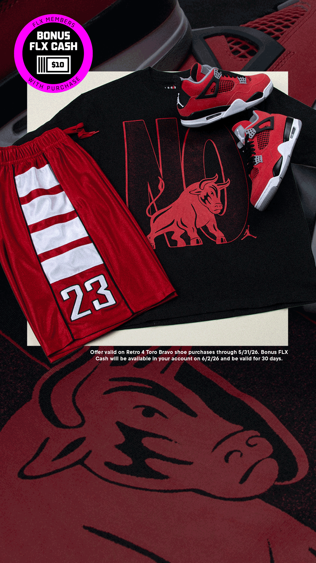 Jordan Retro 4 'Toro Red' Launch