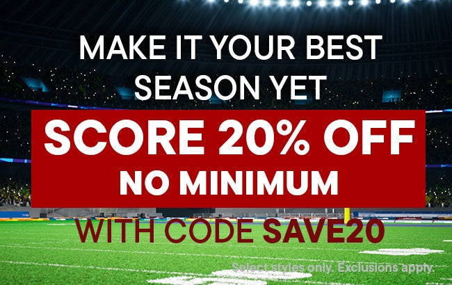 SCORE 20% OFF, NO MINIMUM