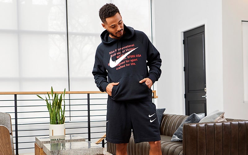 mens nike double swoosh tracksuit