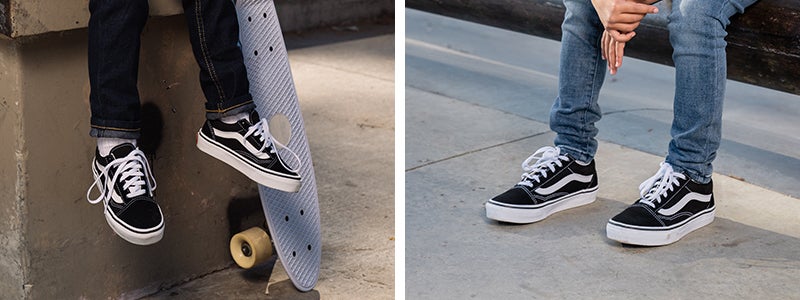 black and white vans footlocker