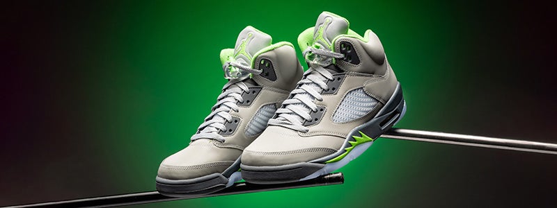 Level up any fit with this reflective at night, green-accented by day Retro 5. SHOP JORDAN RETRO 5
