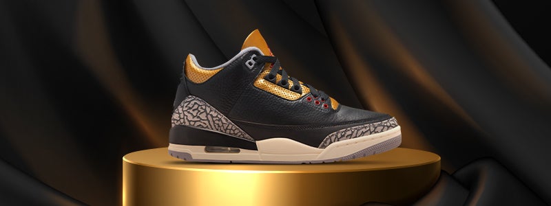 Stay flashy in this new Women's gold-accented Retro 3.