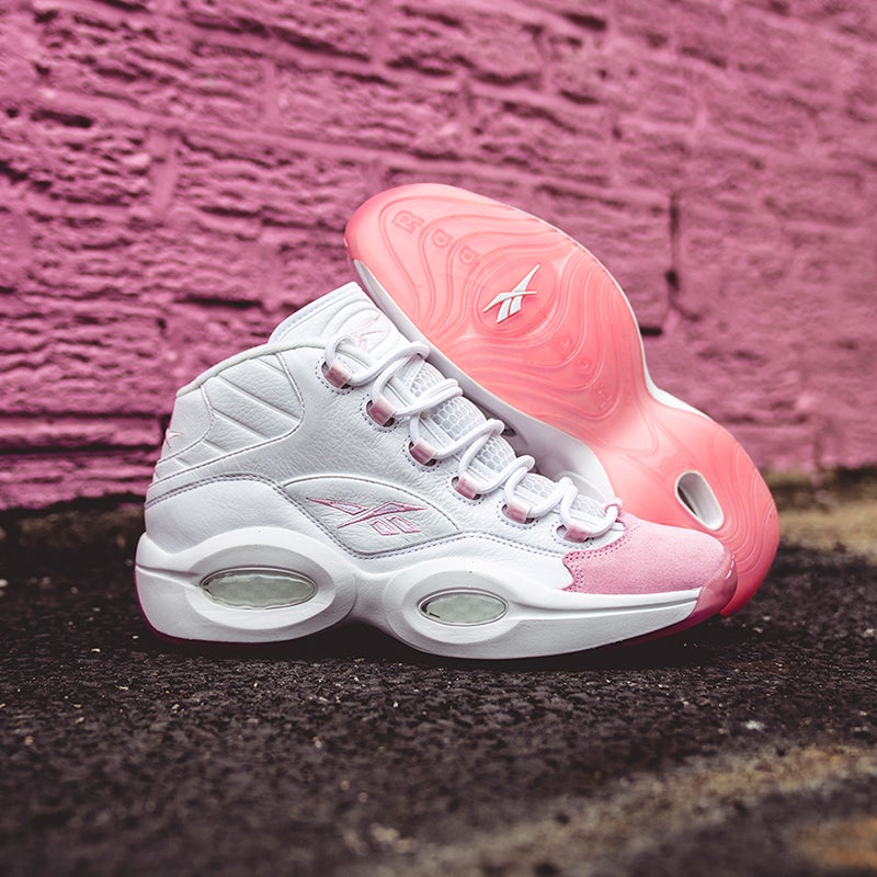 The iconic Question Mid has a brand-new look featuring a pink suede toe cap