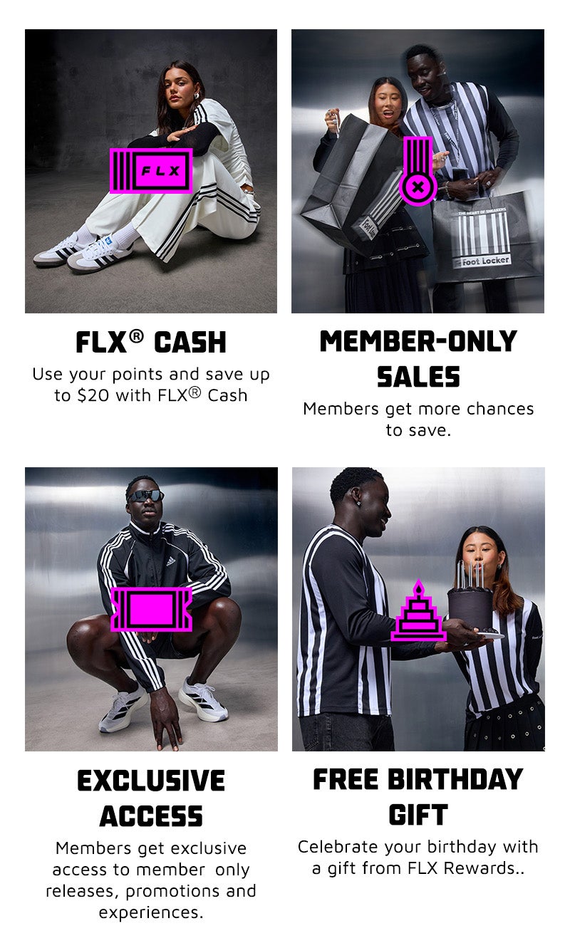 MEMBER-EXCLUSIVE PERKS. FLX CASH. Use your points and save up to $20 with FLX Cash. MEMBER‑ONLY SALES. Members get more chances to save. EXCLUSIVE ACCESS. Members get exclusive access to member‑only releases, promotions and experiences. FREE BIRTHDAY GIFT. Celebrate your birthday with a gift from FLX.  