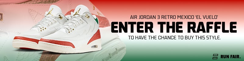 Air Jordan 3 Mexico 'El Vuelo'. Enter the raffle.