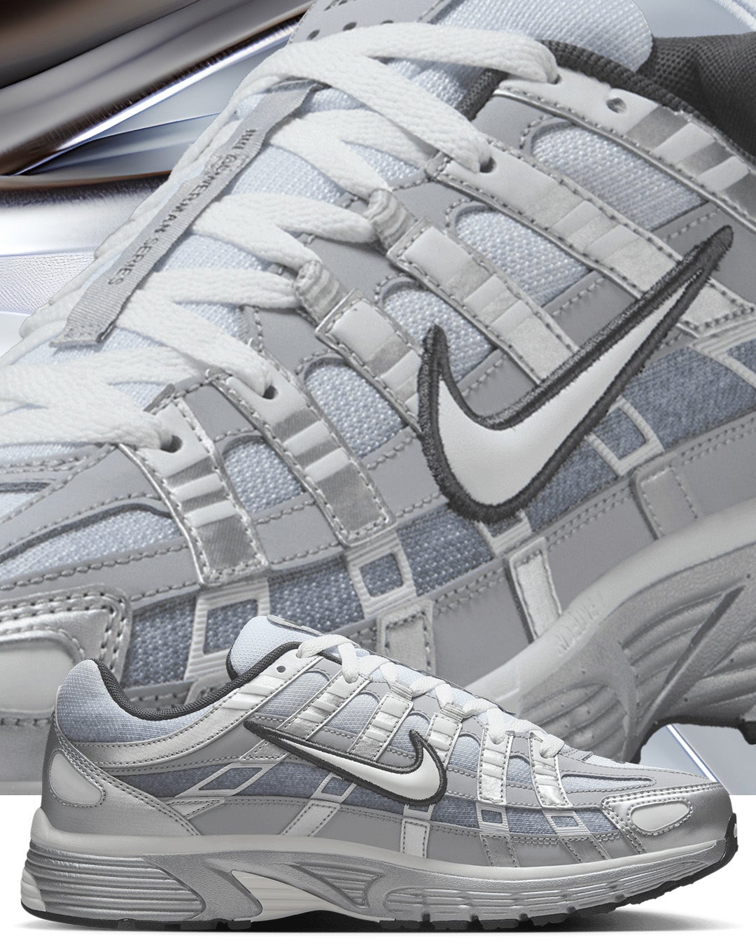 Nike P-6000 in metallic silver & wolf grey. Shop P-6000