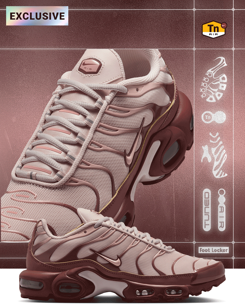 NIKE TUNED. 'Red Sepia' blesses our shelves in warm pink and deep burgundy tones. Don't miss adding this colourway to your collection. SHOP TUNED