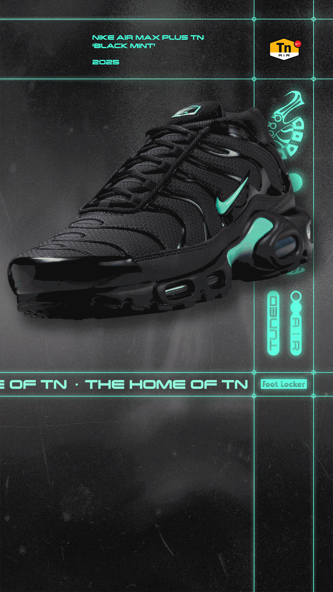Fresh contrast. Classic fire. The TN1 gets a crisp refresh in Black Mint. Shop Tuned
