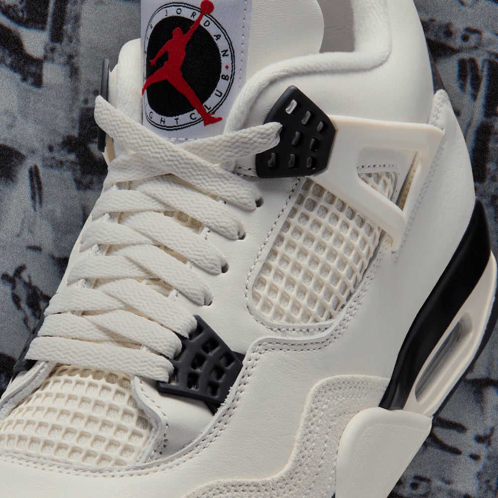 TAKE FLIGHT - The Jordan 4 Retro ‘Flight Club’ brings iconic style to the streets.. SHOP JORDAN RETRO