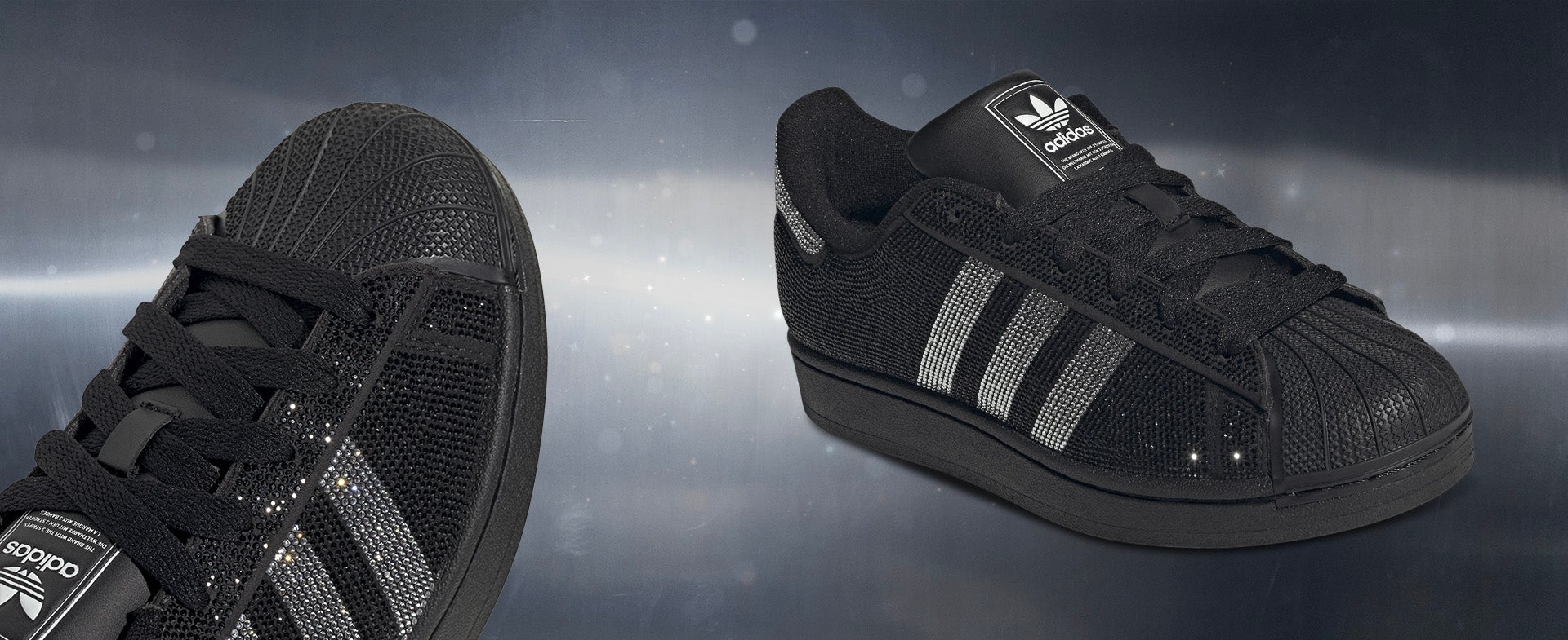SUPERSTAR STYLE adidas classic lines meet luxe crystal finish accents. SHOP SUPERSTARS
