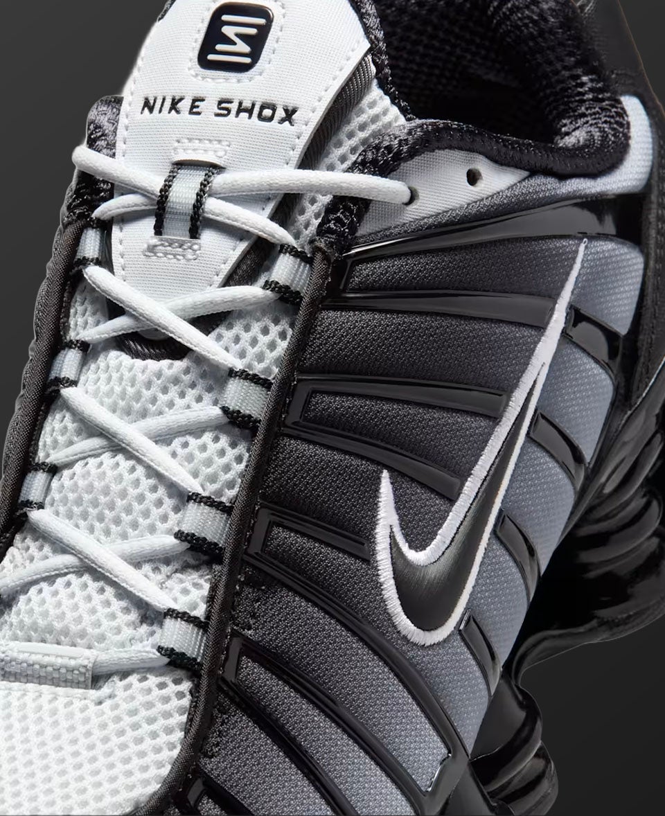 PLATINUM ENERGY Nike Shox TL ‘Pure Platinum’ brings metallic shine and bold Y2K street style. SHOP SHOX