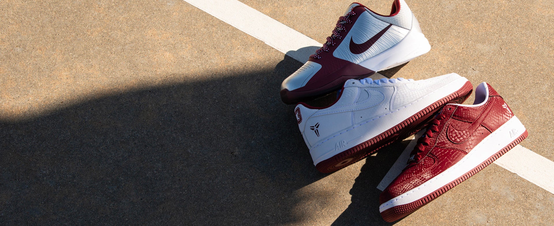 RED. WHITE. ICON. Kobe inspired swagger on a street-proof AF1. SHOP NIKE AF1