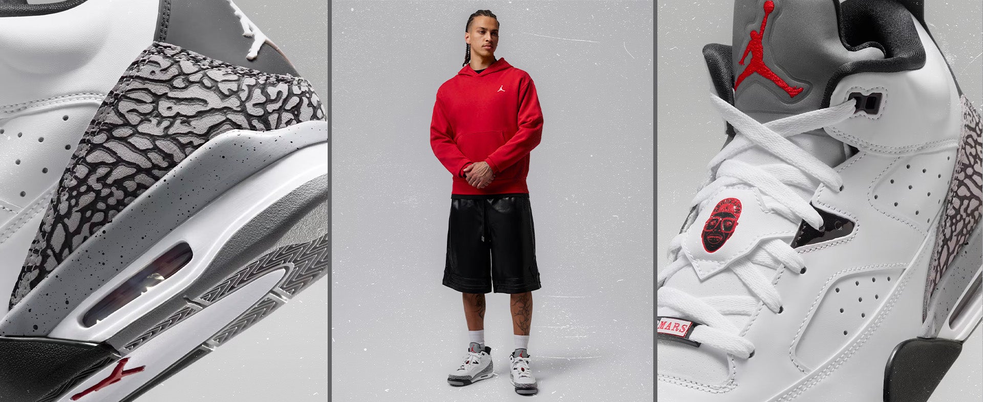 MARS MODE ON. White, Red and Black hit hard with unmistakable Jordan energy. SHOP THE STYLE