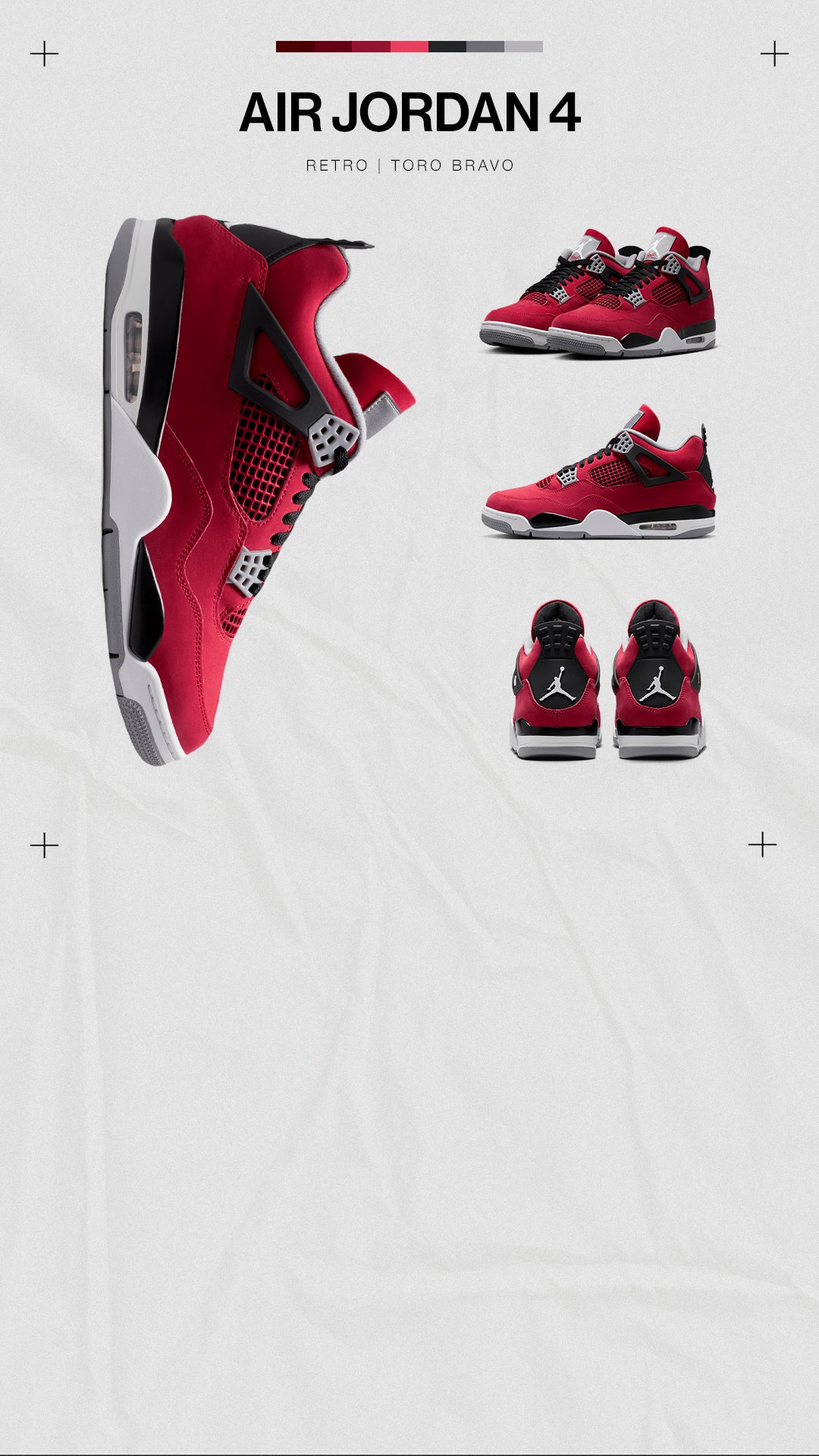 STATEMENT JORDANS Loud colour. Iconic build. The Retro 4 ‘Toro’ doesn’t hold back. SHOP THE STYLE