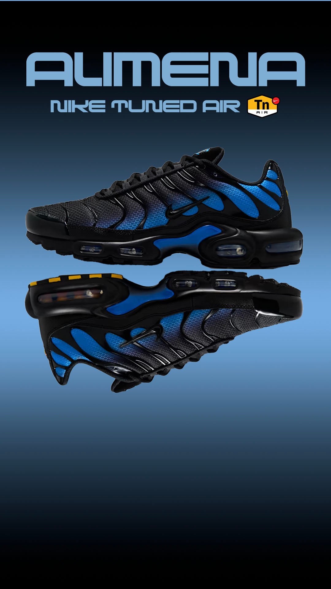 ALIMENA ENERGY Clean blackout look with bold blue accents that pop day to night. SHOP THE STYLES