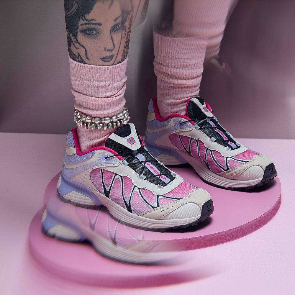 SALOMON XT-WHISPER Pink hues hit hard with trail-ready grip & comfort SHOP THE STYLES