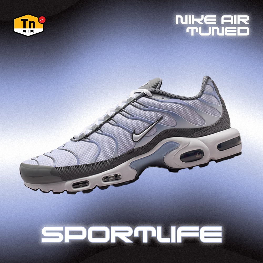 TN SPORTLIFE Fresh Grey, White & Blue. Legendary TN comfort, unmatched energy. SHOP THE STYLE