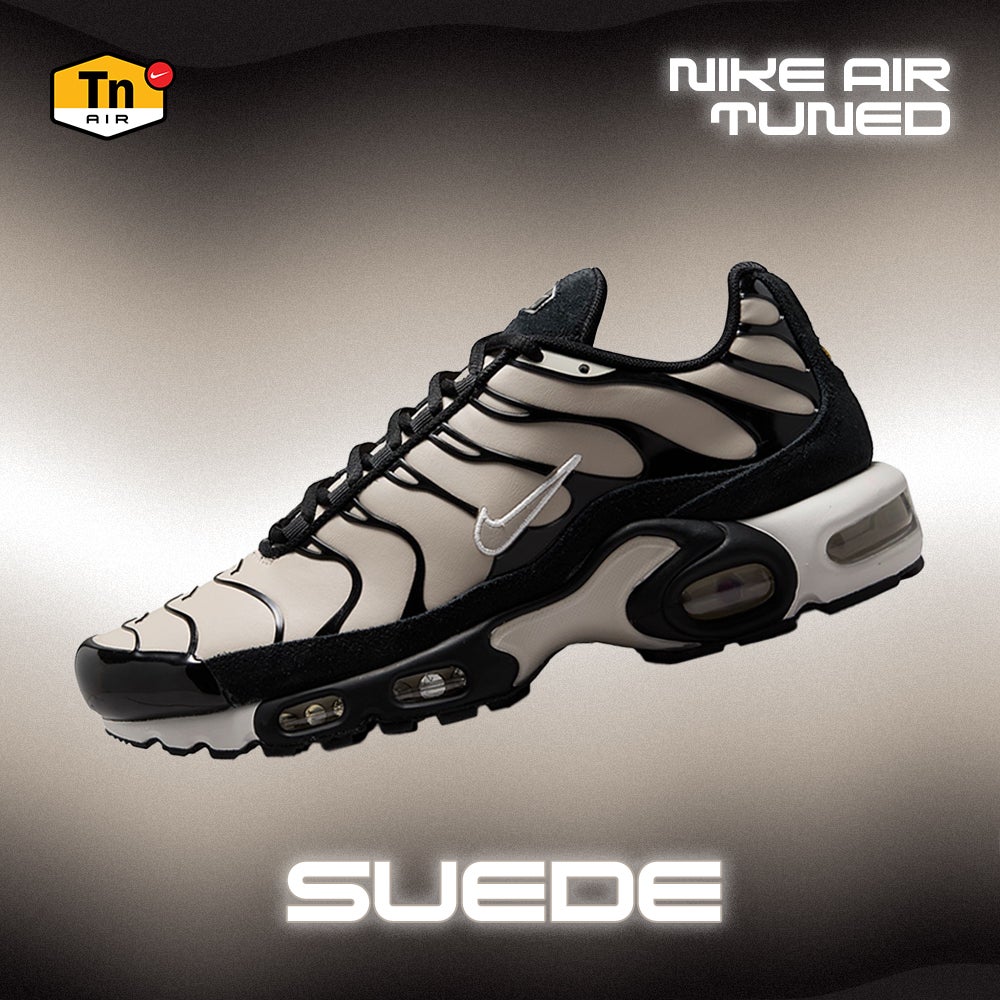 SUEDE MEETS TN The Nike Tuned 'Suede' brings iconic TN attitude in Beige & Black. SHOP THE STYLES