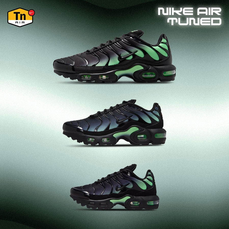 TN 'DAP' Stepping in strong with black, green and unmistakable TN DNA. SHOP THE STYLE
