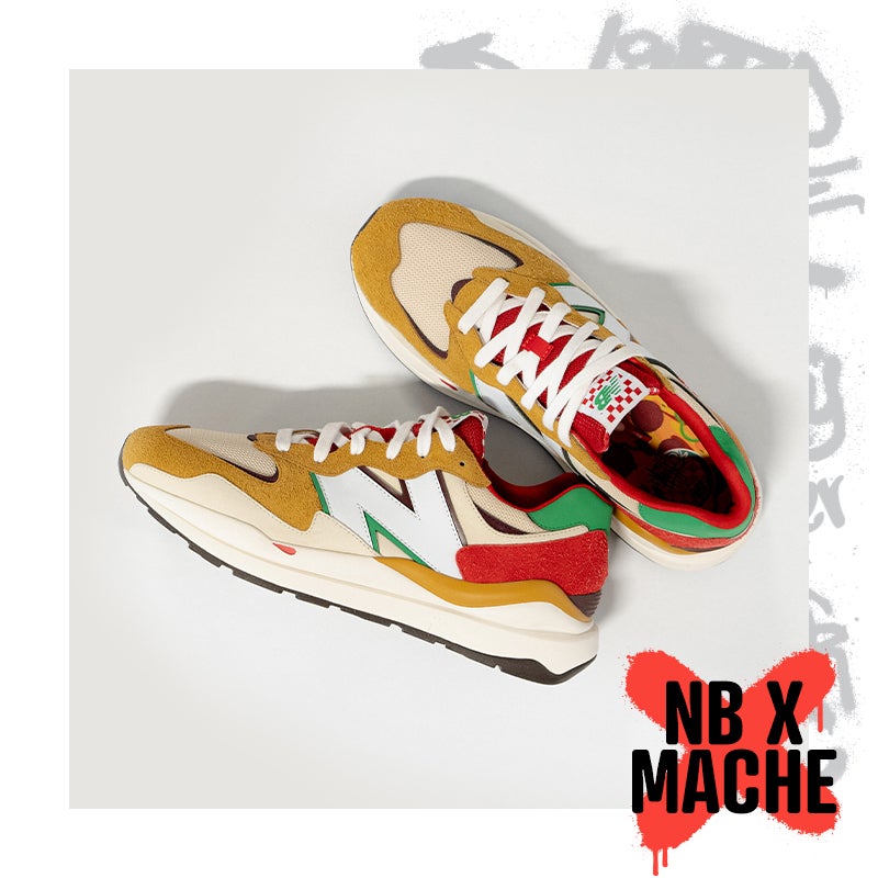 New Balance et l'artiste et designer Mache offrent une sélection de nouveautés avec des caractéristiques modernes.