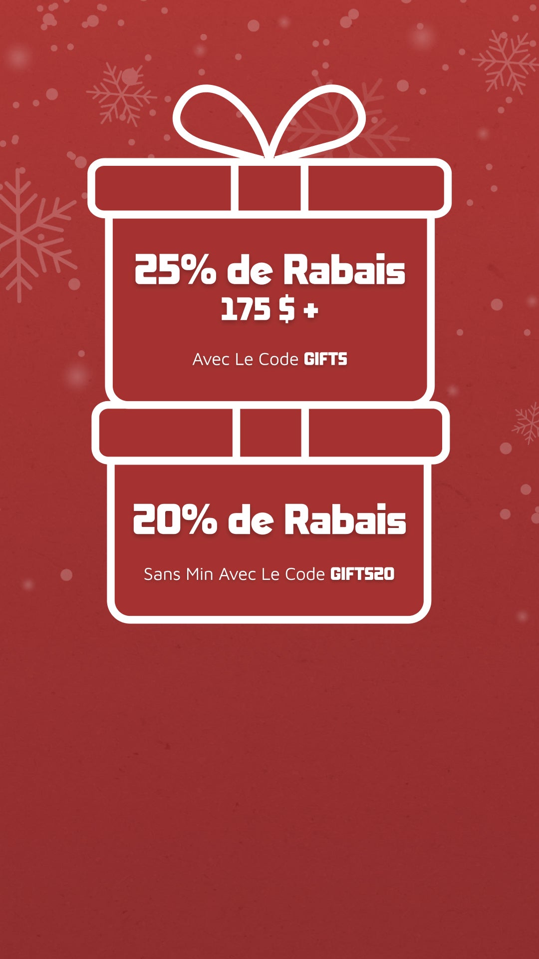 20% de Rabais Sans Minimum Avec Le Code GIFTS20