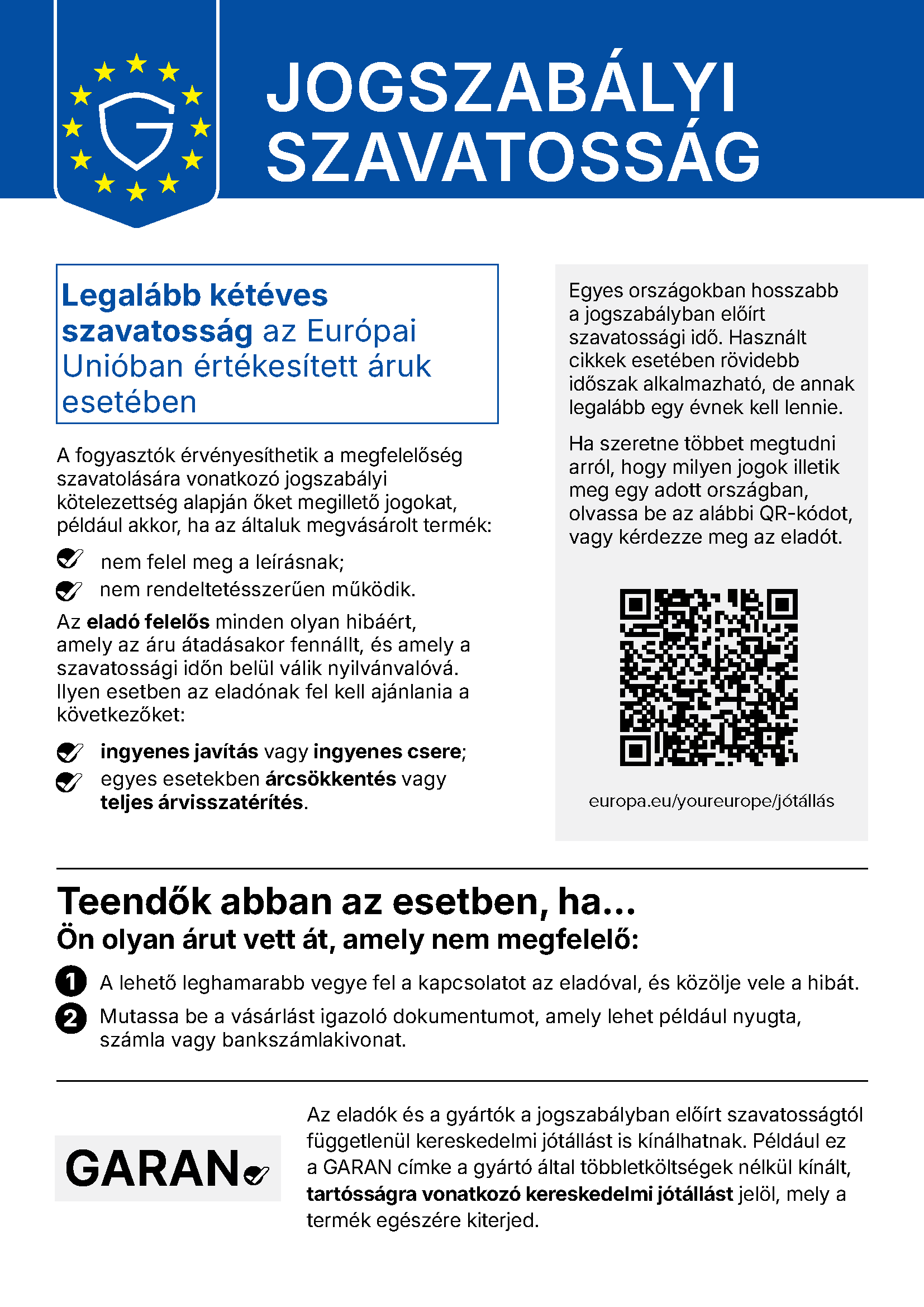 Legal guarantee