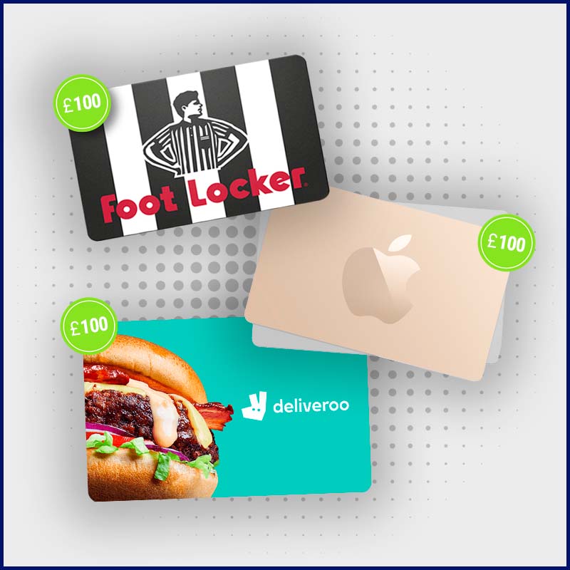 Win 3 Gift Cards worth €300 – Foot Locker, Apple & Deliveroo | 500 XPoints