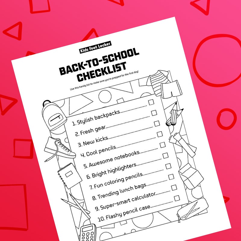 back-to-school checklist page