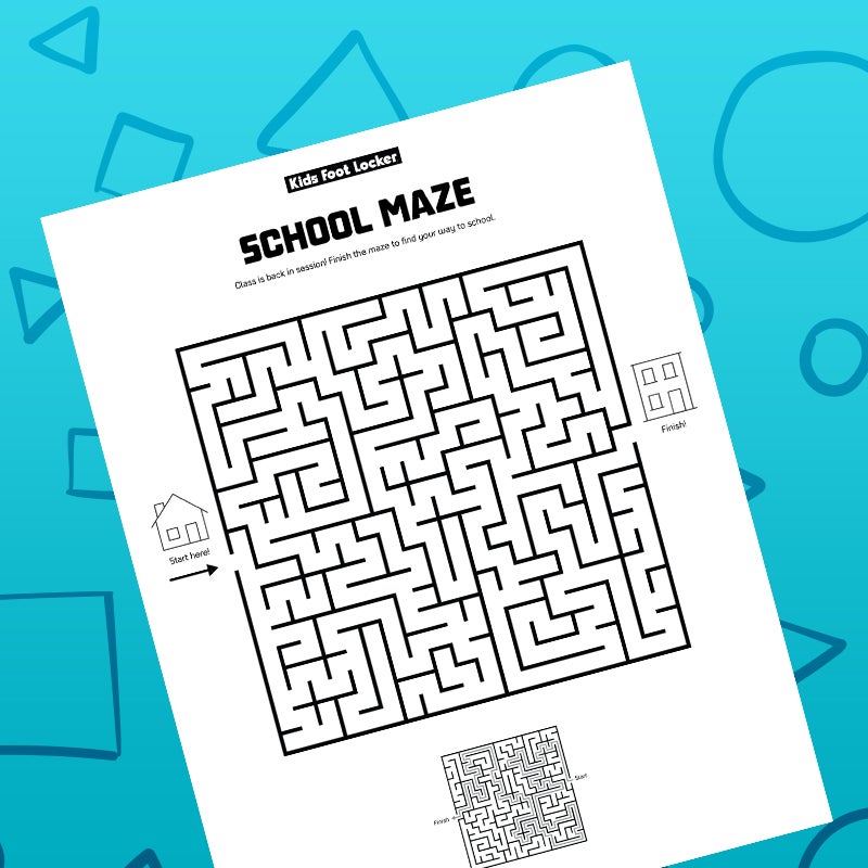 download school maze activity page