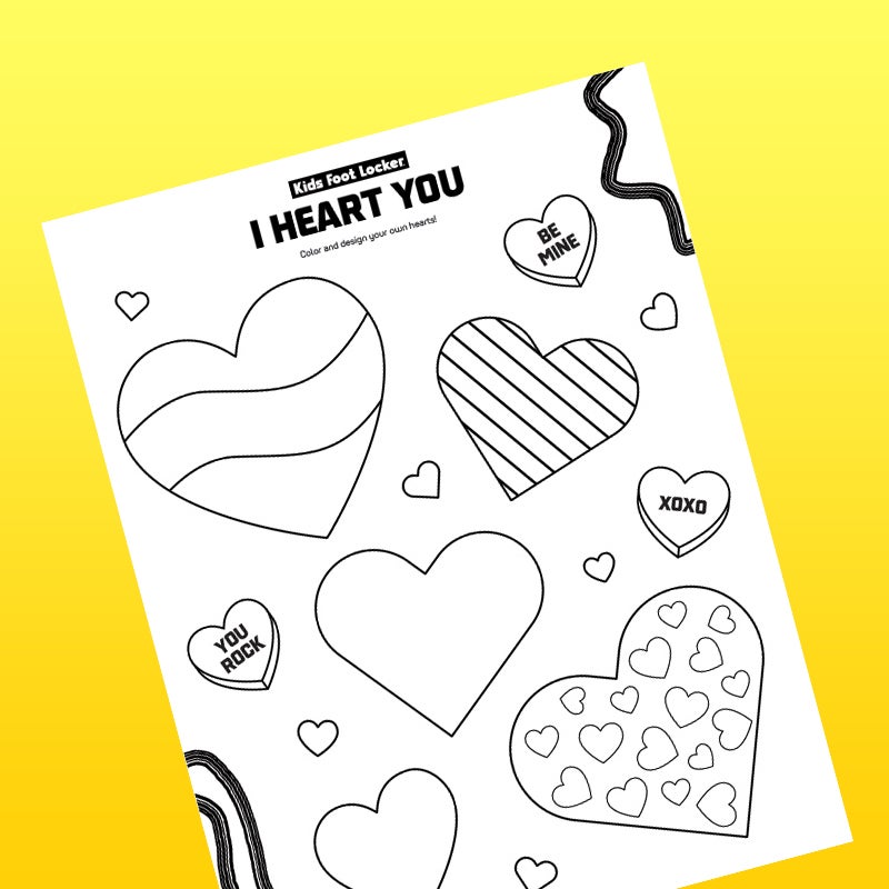 download I Heart You coloring sheet