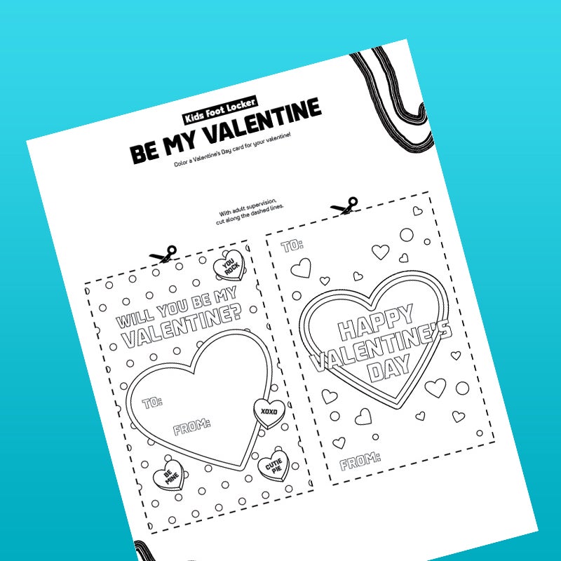 download Be My Valentine coloring sheet