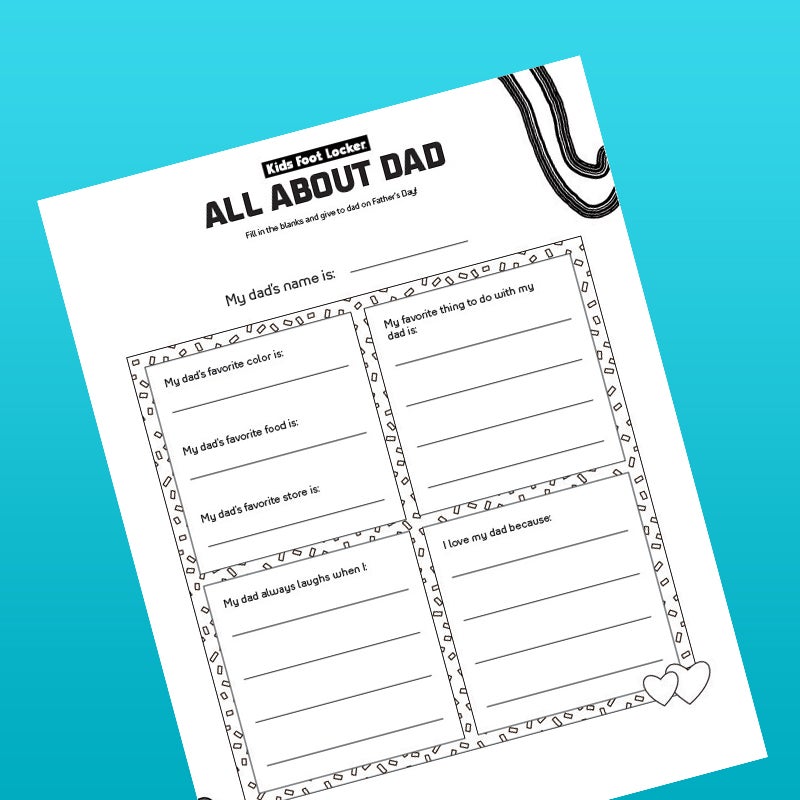 download All About Dad coloring sheet