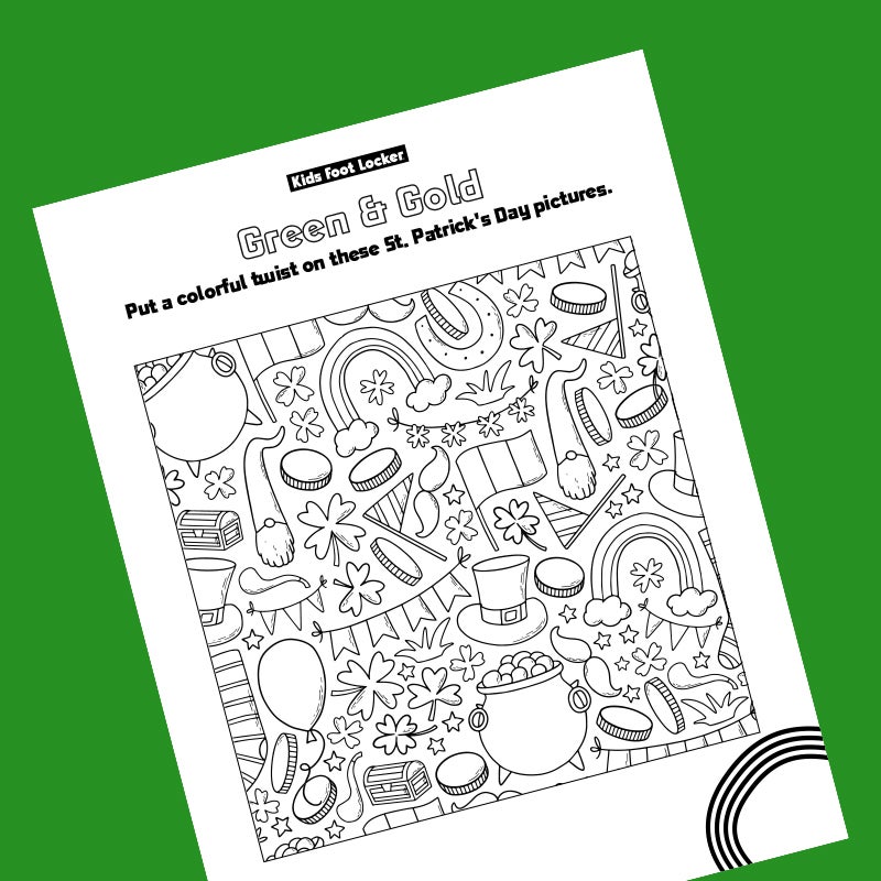 Download the Green & Gold coloring page