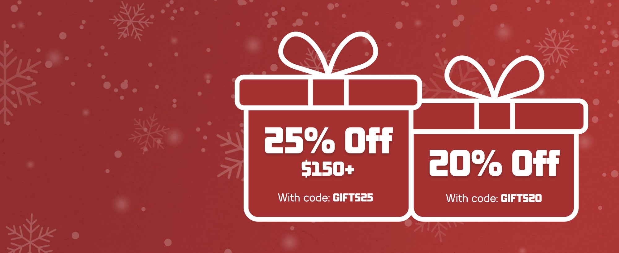 20% Off, No Minimum & 25% Off $150+ with codes GIFTS20 & GIFTS25.