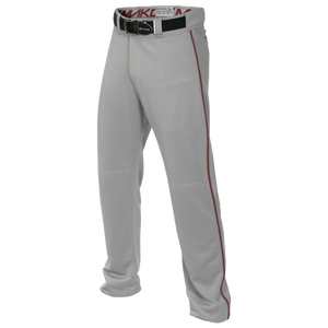 Champion Mens SMALL Uniform Full Length Baseball Pants GREY SCARLET RED NEW 