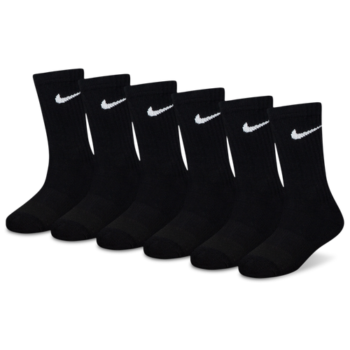 

Boys Preschool Nike Nike 6 Pack Dri-FIT Performance Basic Crew Socks - Boys' Preschool Black Size XS