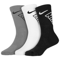 Boys' Preschool - Nike 3 Pack Crew Socks - Grey/White/Black