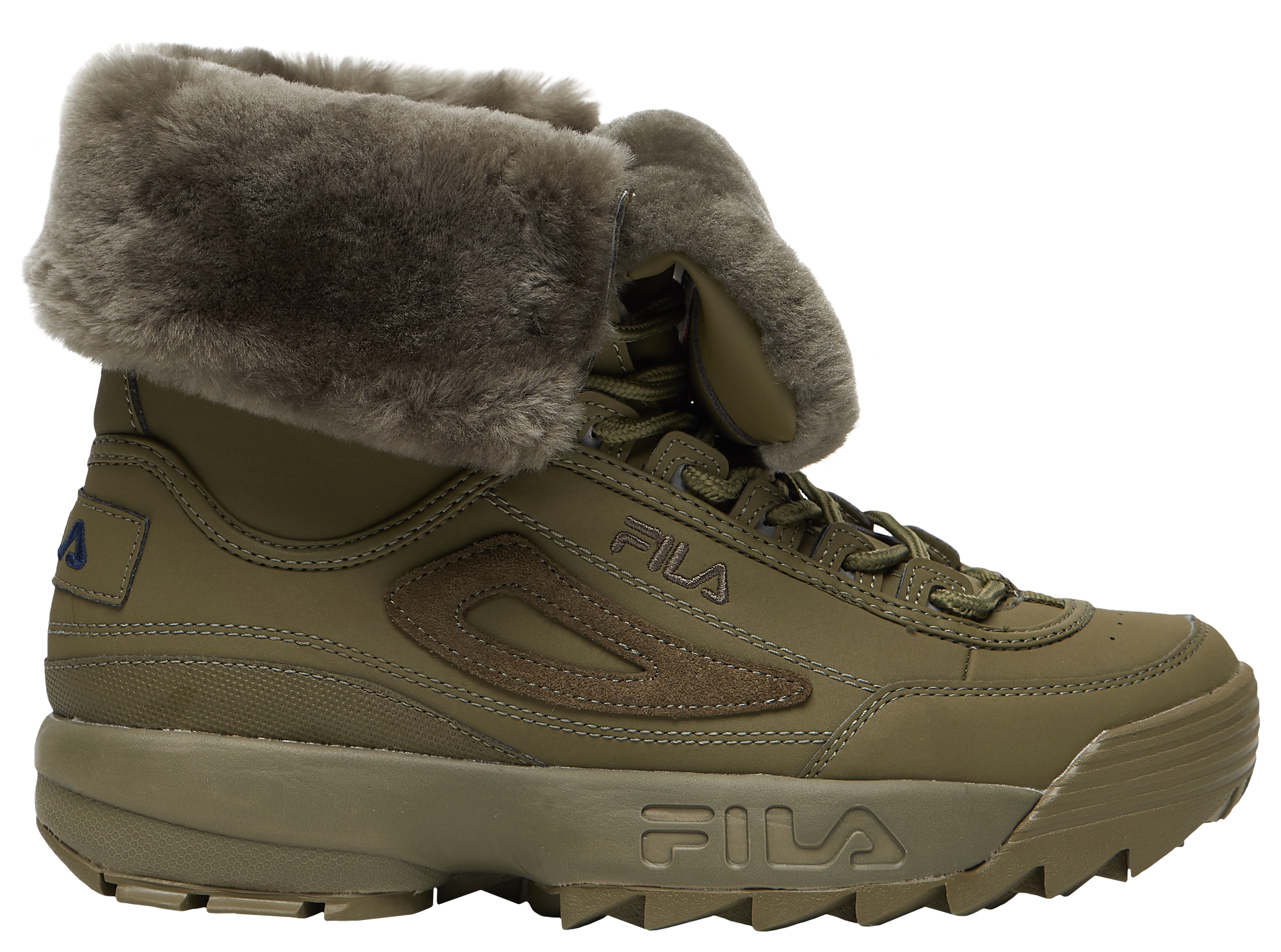 fila boots fur green